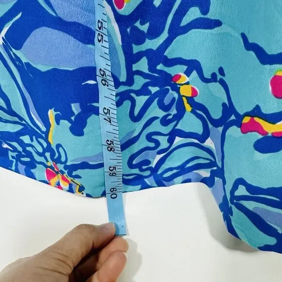 NWT Rare Lilly Pulitzer Wilda Maxi Caftan Iris Blue Mai Tai Size XS Missing Belt - Picture 9 of 11